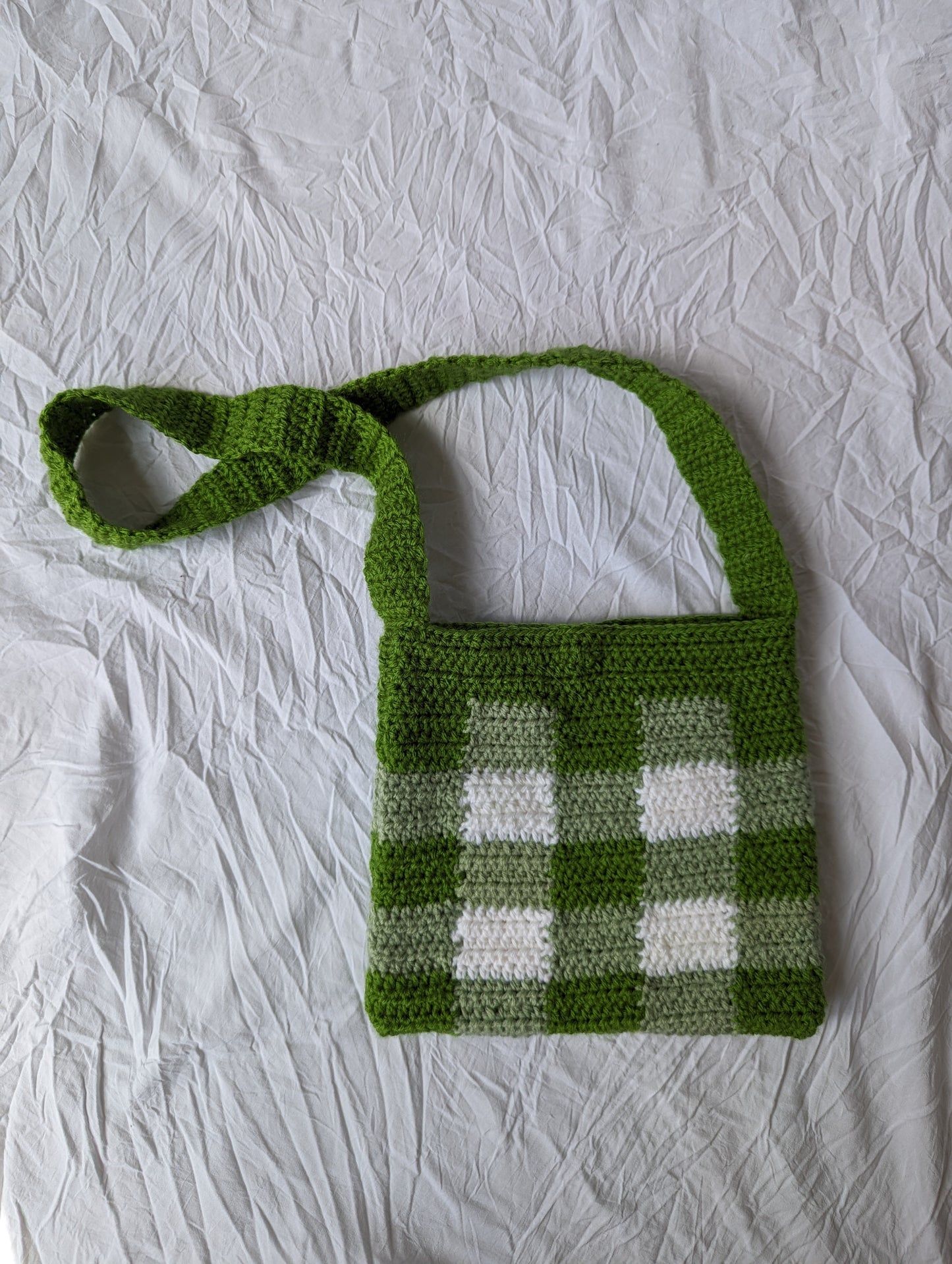 Green Gingham Crossbody