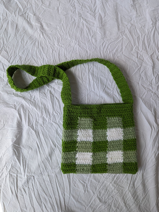 Green Gingham Crossbody
